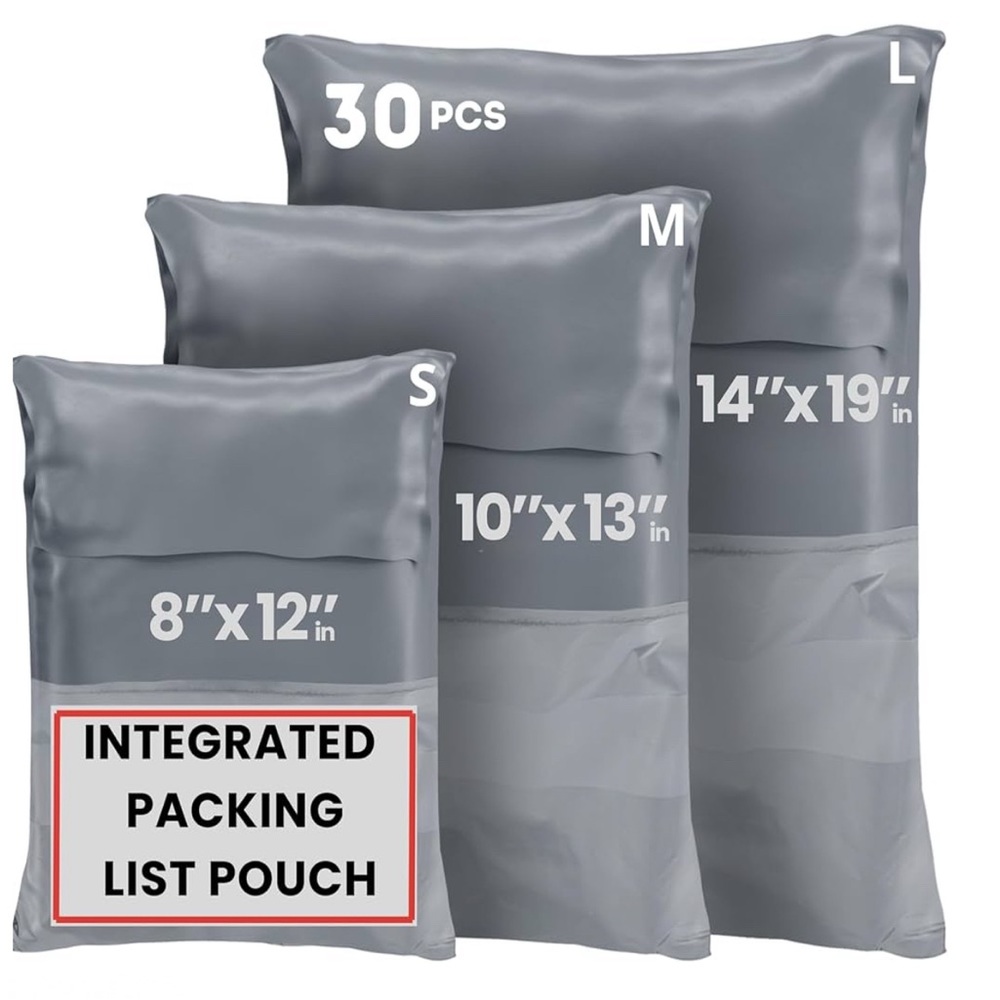 (30 pack) 3 Various Sizes Poly Mailers with Label Envelope
